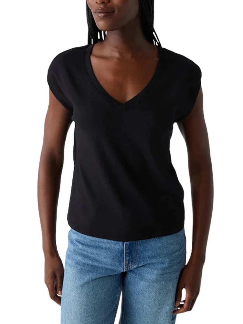 Michael Stars Tati Power Shoulder T-shirt in Black